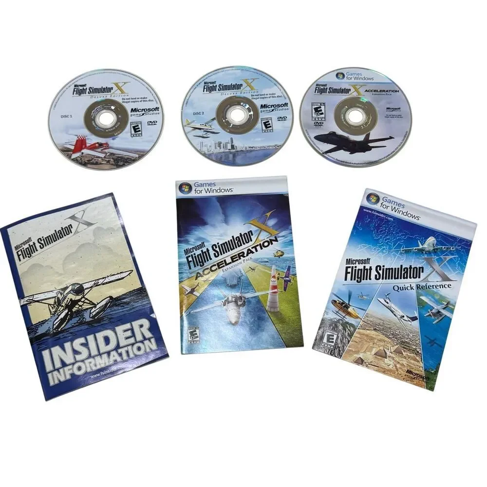 PC Game Microsoft Flight Simulator X Gold Edition 2008 3 Disc Set Complete